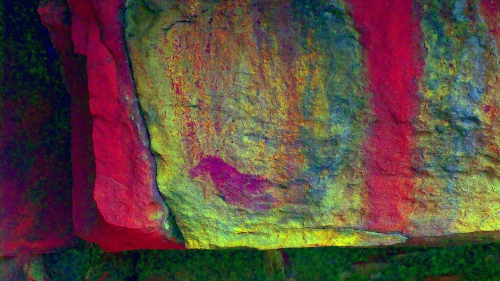 Pinturas rupestres levantinas en la piedra de rodeno de Albarracín, Patrimonio Mundial por la UNESCO.